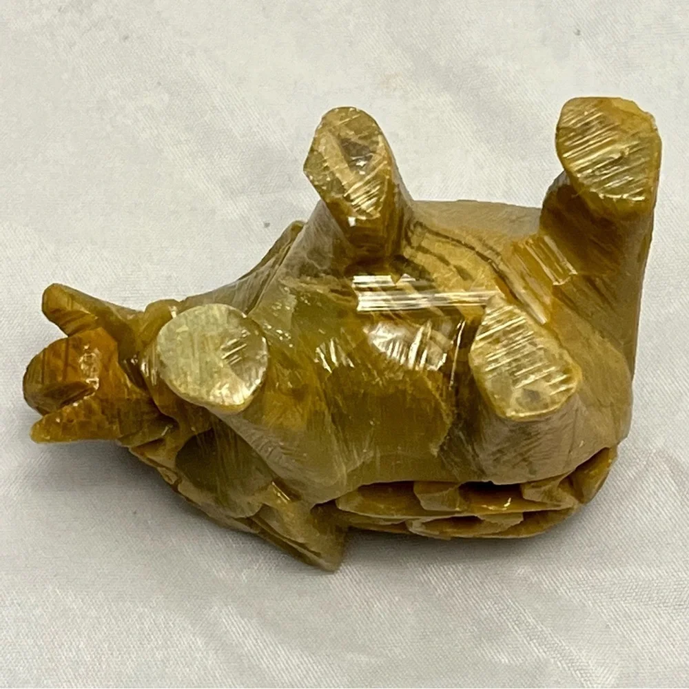 Hand Carved Soapstone Mother Elephant With Baby Calf Inside, Vintage, VGUC